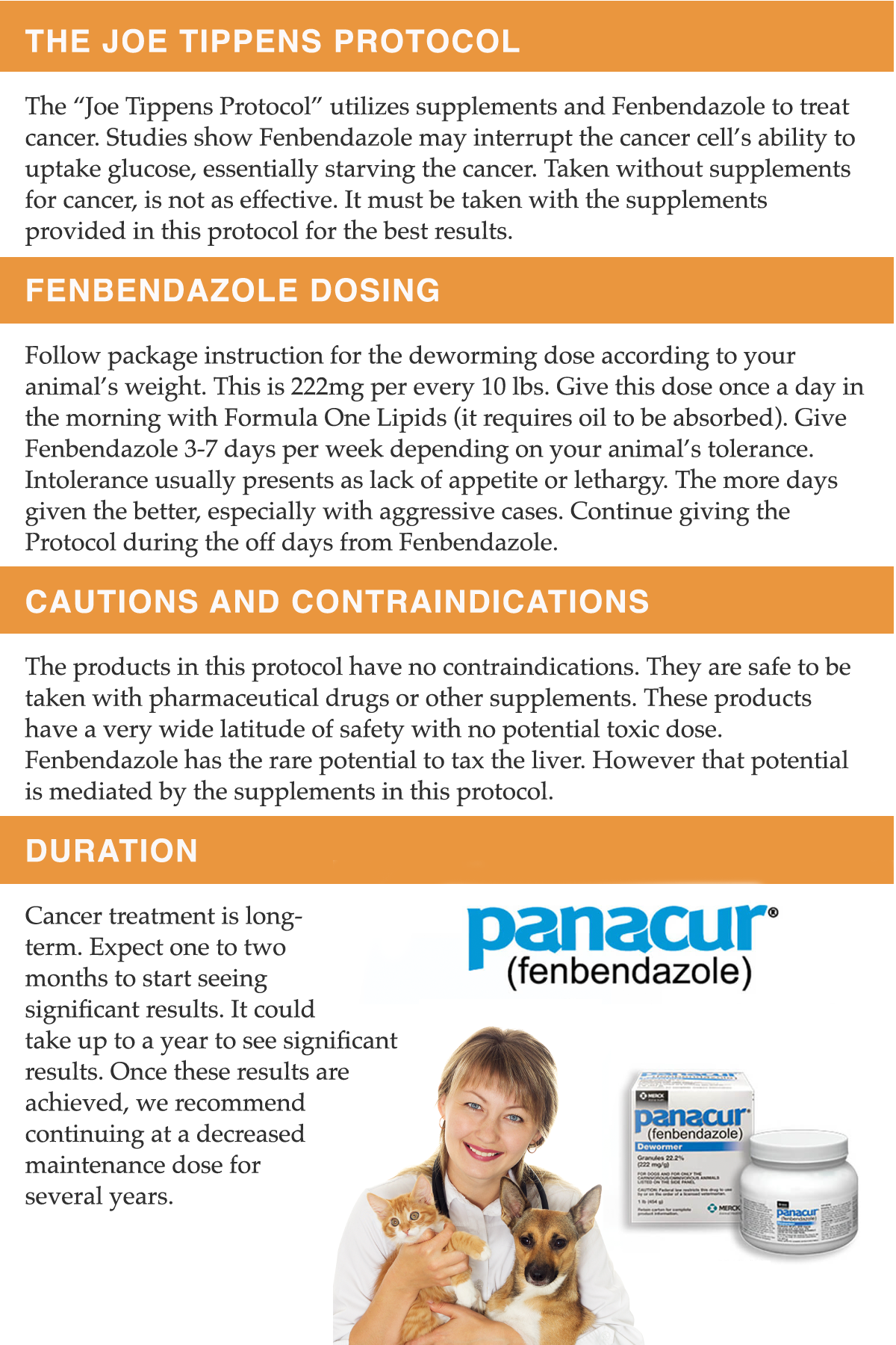 Natural Vet Remedies Fenbendazole Instruction Card