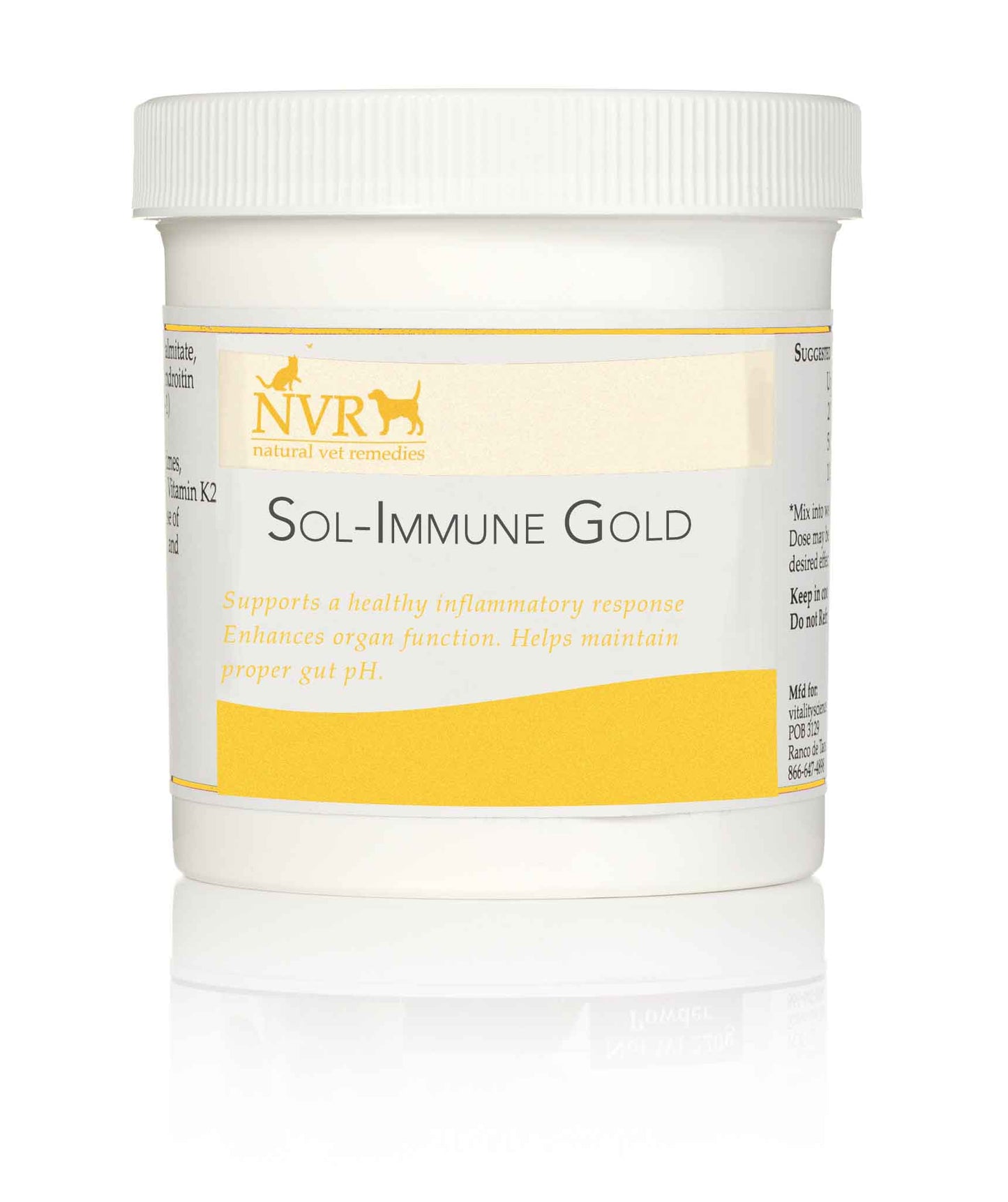 Natural Vet Remedies sol immune gold supplement jar